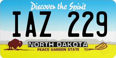 ND license plate IAZ229