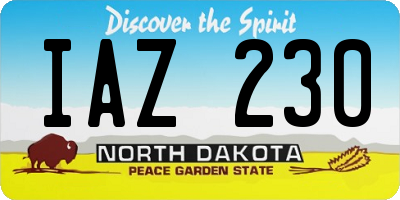 ND license plate IAZ230
