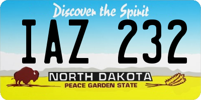 ND license plate IAZ232