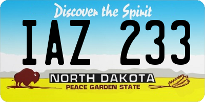 ND license plate IAZ233