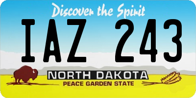 ND license plate IAZ243