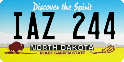 ND license plate IAZ244