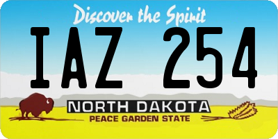 ND license plate IAZ254