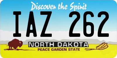 ND license plate IAZ262
