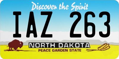 ND license plate IAZ263