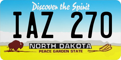 ND license plate IAZ270