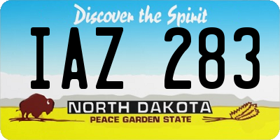 ND license plate IAZ283