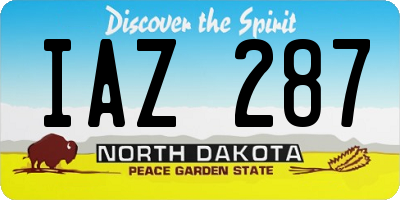 ND license plate IAZ287