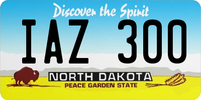 ND license plate IAZ300