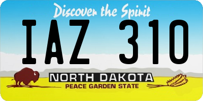 ND license plate IAZ310