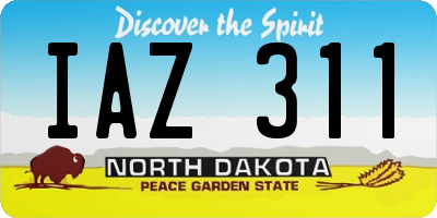 ND license plate IAZ311