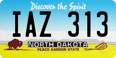ND license plate IAZ313