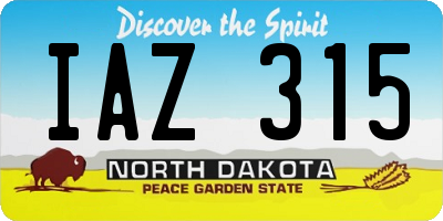 ND license plate IAZ315