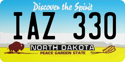 ND license plate IAZ330
