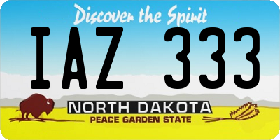 ND license plate IAZ333