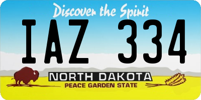 ND license plate IAZ334