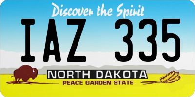 ND license plate IAZ335