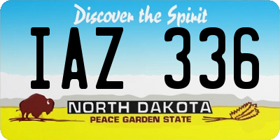 ND license plate IAZ336