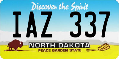 ND license plate IAZ337