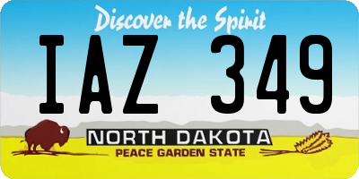 ND license plate IAZ349