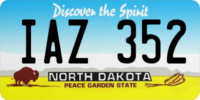 ND license plate IAZ352