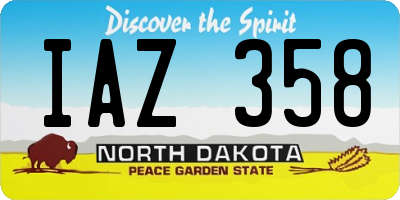 ND license plate IAZ358