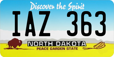 ND license plate IAZ363
