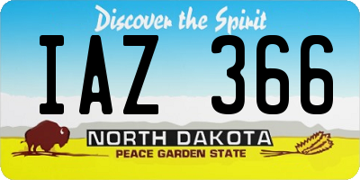 ND license plate IAZ366