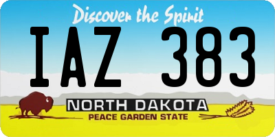 ND license plate IAZ383