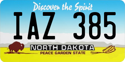 ND license plate IAZ385