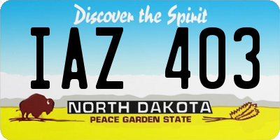 ND license plate IAZ403