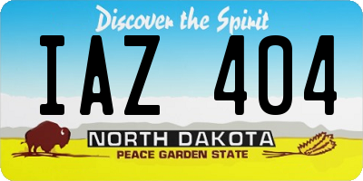 ND license plate IAZ404