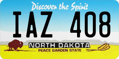 ND license plate IAZ408