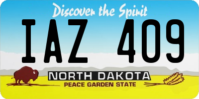 ND license plate IAZ409