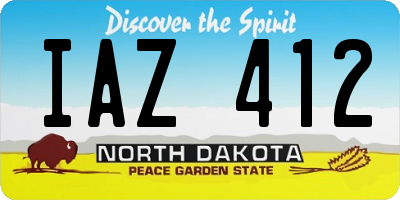 ND license plate IAZ412