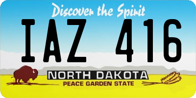 ND license plate IAZ416