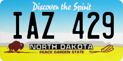 ND license plate IAZ429