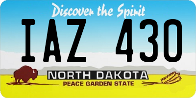 ND license plate IAZ430