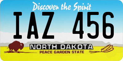 ND license plate IAZ456