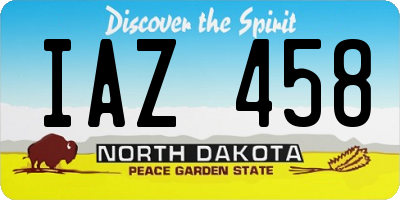 ND license plate IAZ458