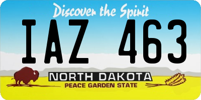 ND license plate IAZ463