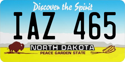 ND license plate IAZ465