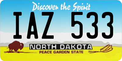 ND license plate IAZ533