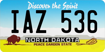 ND license plate IAZ536