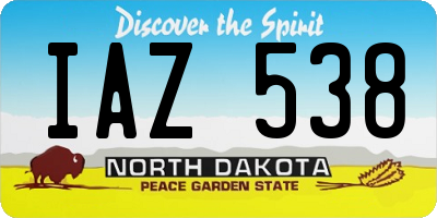 ND license plate IAZ538