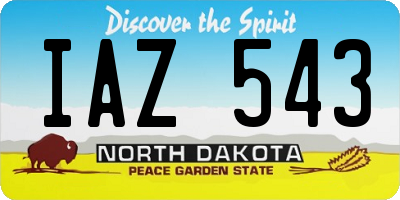 ND license plate IAZ543
