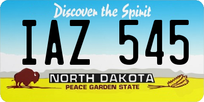 ND license plate IAZ545
