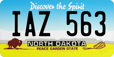 ND license plate IAZ563