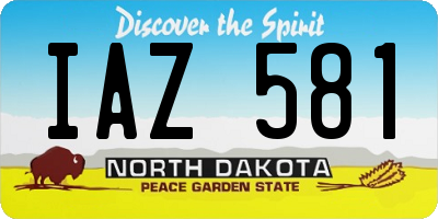 ND license plate IAZ581
