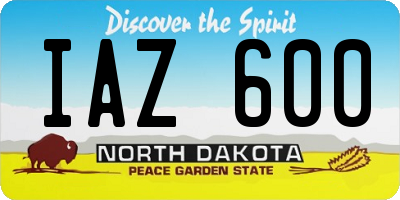 ND license plate IAZ600